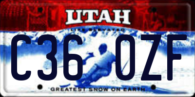 UT license plate C360ZF