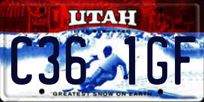 UT license plate C361GF