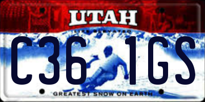 UT license plate C361GS