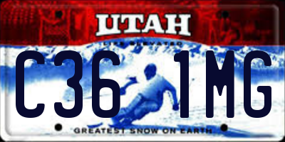 UT license plate C361MG