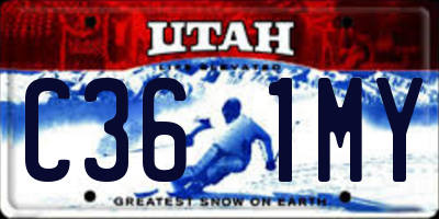 UT license plate C361MY
