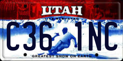 UT license plate C361NC