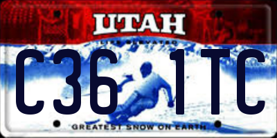 UT license plate C361TC