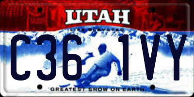 UT license plate C361VY