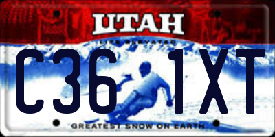 UT license plate C361XT