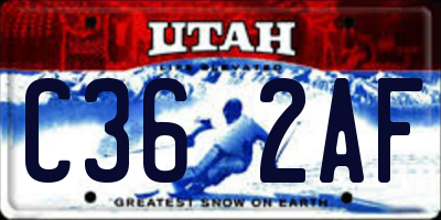 UT license plate C362AF