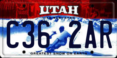 UT license plate C362AR