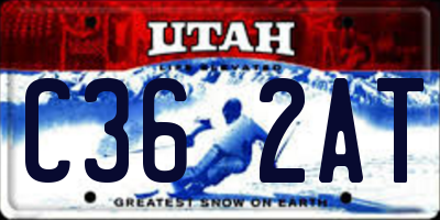 UT license plate C362AT