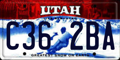 UT license plate C362BA