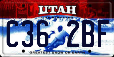 UT license plate C362BF