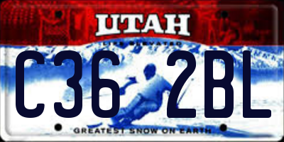 UT license plate C362BL