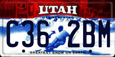 UT license plate C362BM