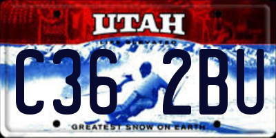 UT license plate C362BU