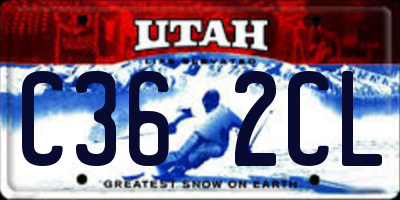 UT license plate C362CL