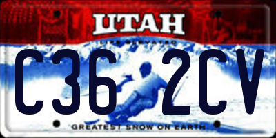UT license plate C362CV