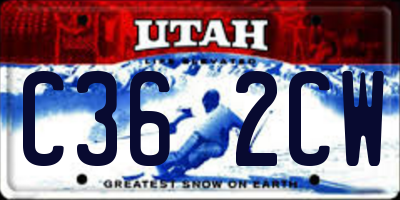 UT license plate C362CW