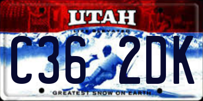 UT license plate C362DK