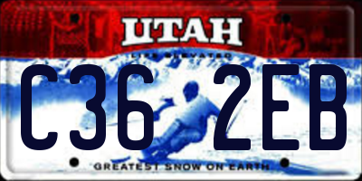 UT license plate C362EB