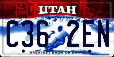 UT license plate C362EN