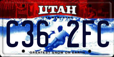 UT license plate C362FC