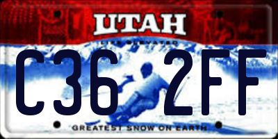 UT license plate C362FF