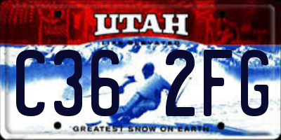 UT license plate C362FG