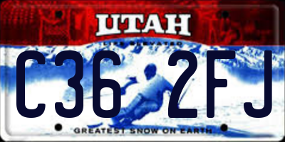 UT license plate C362FJ