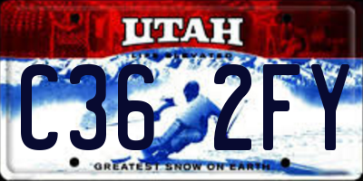 UT license plate C362FY
