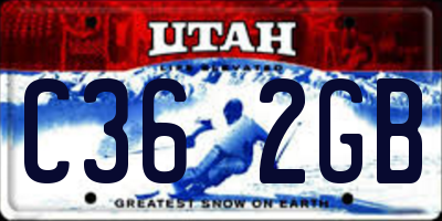 UT license plate C362GB