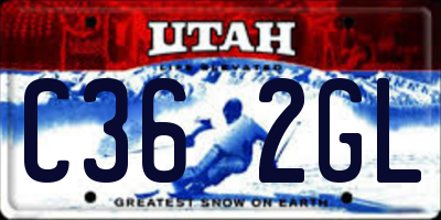 UT license plate C362GL