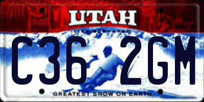 UT license plate C362GM