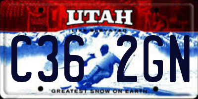 UT license plate C362GN