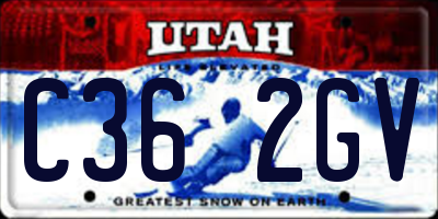 UT license plate C362GV