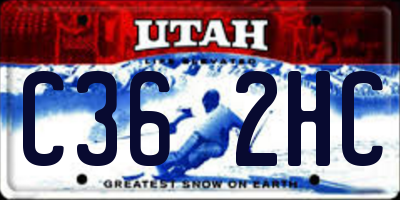 UT license plate C362HC