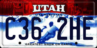 UT license plate C362HE