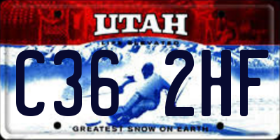 UT license plate C362HF