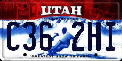 UT license plate C362HI