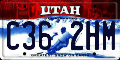 UT license plate C362HM