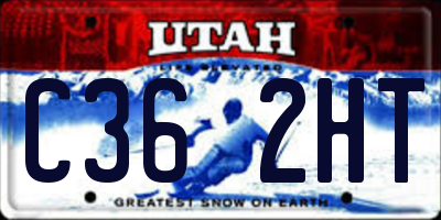 UT license plate C362HT