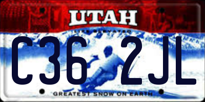 UT license plate C362JL