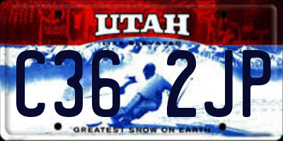 UT license plate C362JP