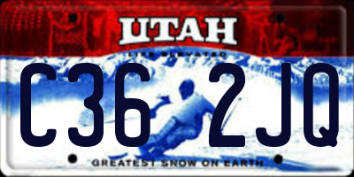 UT license plate C362JQ