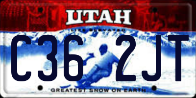 UT license plate C362JT