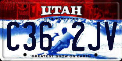 UT license plate C362JV