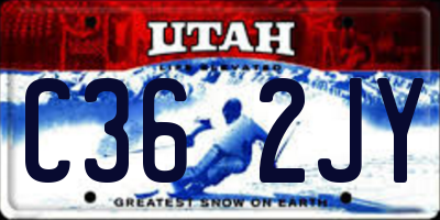 UT license plate C362JY