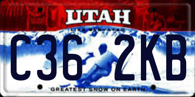 UT license plate C362KB