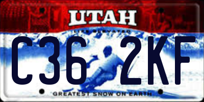 UT license plate C362KF