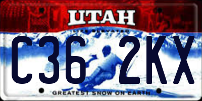 UT license plate C362KX