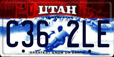 UT license plate C362LE