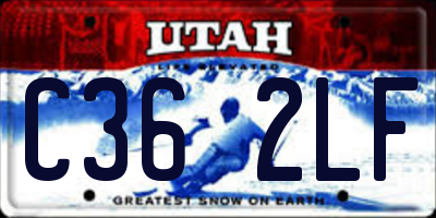 UT license plate C362LF
